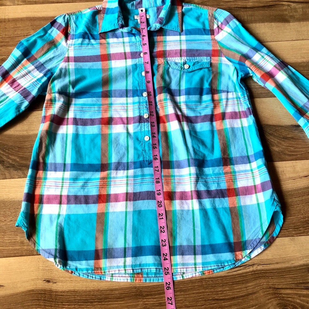 J-Crew Plaid Button Down Pullover - image 3